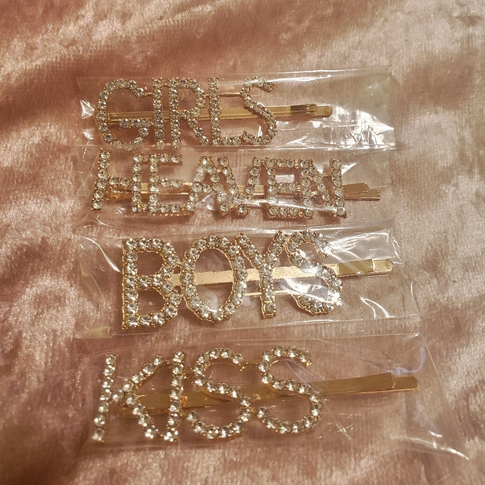 Worded Bobby Pins, Pack of 4